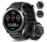 Qecnato Montre Connectée Homme, Smart Watch Homme avec Sommeil, Etanche IP68 Montre Intelligente Compatible avec iOS et Android, Noir