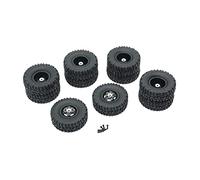 Qectial 10 Pièces Pneus Caoutchouc RC Réplique 1/16 Roues Usure Élevée Pièces Métal Améliorées Adapté Véhicule Télécommandé Assemblage Collection Utilisation, Noir