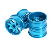 Qectial 4 Pièces Jantes RC Moyeux de Roue Roues Accessoires de Voiture Modèle En Métal Robuste pour Une Résistance élevée Aux Chocs pour Les Modèles 1 10 Tels, Bleu