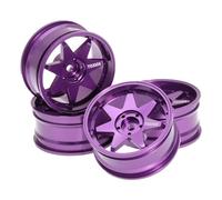 Qectial 4 Pièces Jantes RC Moyeux de Roue Roues Accessoires de Voiture Modèle En Métal Robuste pour Une Résistance élevée Aux Chocs pour Les Modèles 1 10 Tels, Violet