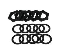 Qectial 5 Pièces Anneau Sécurisant Bague Antiroulis Protection Accessoire Installation Rapide Plastique Fer Convient KTV Karaoké Salle Fête Maison, Noir