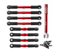 Qectial 8 Biellettes de Direction pour Voitures RC - Pièces de Rechange - Accessoires pour Voitures RC - Connexions Robustes de Biellettes de Traction et de P, Rouge