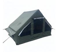 Qectial Abri Gonflable Tente Gonflable Cabane Camping Pavillon Tissu Oxford Imperméable avec Auvent Étendu et Fenêtres Moustiquaires Montage Rapide Adapté aux, Array, 军绿色, 3-6人