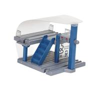 Qectial Accessoire de Voie de Train, Station de Simulation de Bâtiment de Développement, Plate-forme de Station de Jouet pour Voie de Train pour Fê, Bleu Foncé