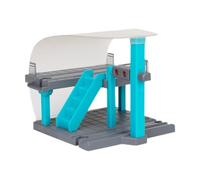 Qectial Accessoire de Voie de Train, Station de Simulation de Bâtiment de Développement, Plate-forme de Station de Jouet pour Voie de Train pour Fê, Bleu