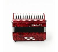Qectial Accordéon Clavier Accordéon Piano 32 Touches 32 Basses Instrument de Musique Réactif Structure en Bois Massif Finition Marbrée avec Bretelles