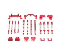 Qectial Amélioration de L'essieu de Voiture RC, Pont D'essieu, Ensemble Complet de Pièces de Rechange, Alliage D'aluminium Robuste, Convient Aux R, Rouge