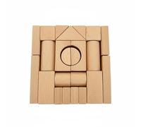 Qectial Blocs de Construction en Bois Jeux Éducatifs Jouets Empilables Cubes d'Activité en Hêtre Massif Finition Polie Bords Arrondis Développement des