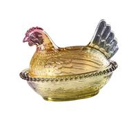 Qectial Boîte à Bonbons En Verre En Forme de Nid avec Couvercle, Coupe à Fruits, Bol à Dessert, Récipient Décoratif En Verre pour Offrir, Décoration de Table, Tête Violette