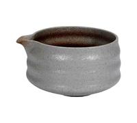 Qectial Bol à Matcha Traditionnel Japonais En Céramique avec Bec Verseur Spécial pour Mélanger Le Comprend Une Tasse Artisanale. Idéal Comme Cadeau, Blanc