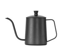 Qectial Bouilloire à Filtre, Bouilloire à Col de Cygne, Théière à Chauffage Rapide avec Bec Long et étroit, Cafetière de Camping avec Couvercle pour Cafetière, 600 ml Noir