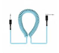 Qectial Câble Audio de Connexion Câble Instrument Guitare Basse Clavier Jack 635 Mm Spirale Flexible Blindage Stable Droite Vers Coudée Gaine PVC Résistante Adapté aux Concerts Studios Scènes Tournées