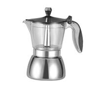 Qectial Cafetière Expresso, Cafetière Classique, Cafetière Portable En Acier Inoxydable avec Poignée Ergonomique et Résistance Thermique, Idéale pour Le Campi, 280mL
