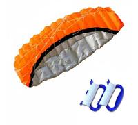 Qectial Cerf-Volant Deux Lignes Parafoil Souple Pilotage Réactif Polyester Fiable Convivial pour Novices Adapté aux Amateurs de Loisirs Extérieurs Sorties Familiales Plage, Orange