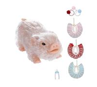 Qectial Coffret Cochon Reborn, Cadeau D'anniversaire et de Noël, Jouet éducatif, Jeu de Rôle pour Filles et Garçons, Blanc
