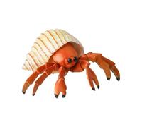 Qectial Crabe Figurine Ornement Animale Jouet Marin Version Éducative Résistante Usage Présentation Collection Bureau Anniversaire Aquarium, Bernard-l Ermite Rayé