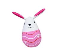 Qectial Décoration Gonflable œuf de Pâques, Lapin, En PVC, pour L'extérieur et L'intérieur, Idéale pour Décorer Jardin, Terrasse Ou Cour, Rose