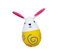 Qectial Décoration Gonflable œuf de Pâques, Lapin, En PVC, pour L'extérieur et L'intérieur, Idéale pour Décorer Jardin, Terrasse Ou Cour, Jaune