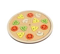 Qectial Ensemble de Pizza en Bois pour Découper Les Aliments, Jouet de Jeu éducatif pour La Coordination œil-Main, Ensemble de Cuisine pour Garçons et Filles, Style B