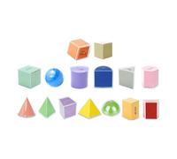 Qectial Ensemble éducatif de 9 Blocs Géométriques Solides avec Formes 3D, Modèles Démontables, Format Pratique Adapté Aux Leçons du Primaire, Idée Cadeau, 12 Pièces