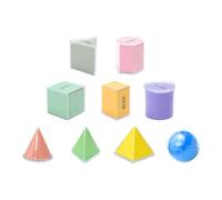 Qectial Ensemble éducatif de 9 Blocs Géométriques Solides avec Formes 3D, Modèles Démontables, Format Pratique Adapté Aux Leçons du Primaire, Idée Cadeau, 9 Pièces