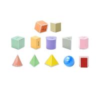 Qectial Ensemble éducatif de 9 Blocs Géométriques Solides avec Formes 3D, Modèles Démontables, Format Pratique Adapté Aux Leçons du Primaire, Idée Cadeau, 15 Pièces
