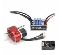 Qectial Ensemble Moteur ESC pour Véhicule RC 1 12 avec Combo 2322 2600KV et ESC 45A à Démarrage Sinusoïdal Force à Basse Optimisée Pièces Métal Robustes, Rouge, Kit Récepteur 2-Ch