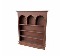 Qectial Étagère de Maison de Poupée Bibliothèque Miniature Meuble de Poupée Armoire Miniature Accessoire Miniature Décor Bibliothécaire Réaliste en Plastique, Brun Foncé