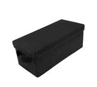 Qectial Étui DVD, Boîte de Rangement CD, Polyvalent, Pratique, Pliable, Anti-poussière, avec Poignées et Couvercle, Organisateur Multimédia pour Votre Collect, Noir