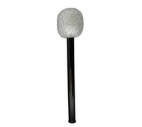 Qectial Faux Micros de Scène Décoratifs, Accessoires de Chant pour Adolescents, pour S'entraîner Au Journalisme, Argent Noir