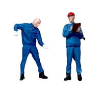 Qectial Figurine de Réparateur à L'échelle 1/64, Miniature Peinte à La Main en Résine, Modèle pour Décors DIY, Décoration pour Table de Sable, 2 Pièces