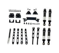 Qectial Kit de Mise à Niveau RC 1/12 : Essieu avant et Arrière, Tiges de Traction Fixes, Pièces de Mise à Niveau, Supports D'amortisseurs pour Véhicules R, Noir