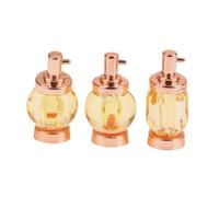 Qectial Lot de 3 Flacons de Parfum Miniatures pour Maison de Poupée, Petits Ornements, Décoration de Micro-, Construction En Alliage et Verre, Parfaits, or Rose