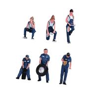 Qectial Lot de 6 Figurines Miniatures à L'échelle 1:64 Représentant Des Personnages Minuscules dans Un Garage Ou Un Atelier.