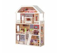 Qectial Maison de Poupée en Bois Maison Miniature Jouet Éducatif Maison de Jeu Résidence de Poupées Grande Taille pour Jeu Collectif et Mise en Scène Réaliste