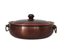 Qectial Marmite à Hot Pot En Cuivre Épais Haute Qualité Casserole Poignées Indéformable Mijoteuse pr Familles, Cuisine, 36CM