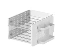 Qectial Organisateur de Bureau Combiné à Une Étagère Multifonction Modulable Bibliothèque Compacte Ouverte Panneau de Présentation Amovible et Support pour OB, 27.5cmx33cmx19.5cm