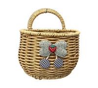 Qectial Panier Suspendu en Imitation Rotin, Décoration Faite à La Main, Organiseur de Rangement pour Légumes, Fruits, Articles Divers, Serviettes, Semicircle S