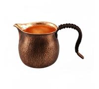 Qectial Pichet en Cuivre Pichet à Thé Verseur Carafe Tasse de Service Ouvrage Artisanal avec Versement Propre et Contrôle sans Éclaboussures Adapté à Réunions de Salon à Domicile, 350 Ml