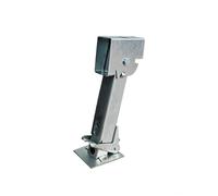 Qectial Pied de Support de Remorque Jambe d'Appui Cric Stabilisateur Béquille d'Appoint Support de Remorque en Fer avec Platine de Base et Renfort Charniéré, Pied De Support Galvanisé