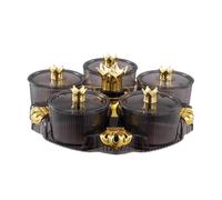 Qectial Plateau Tournant Plateau à Snacks Plateau à Fruits Plateau à Dessert Plateau à Compartiments avec Couvercle En Pp Base Rotative Adapté à La Maison Fêt, Gris