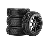 Qectial Pneus de Voiture RC 1/8, 4 Pièces, Roues de Remplacement, Bricolage, Pièces de Rechange RC, Télécommandes, Véhicule de Course Court, Camion sur Chenil, Noir