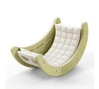 Qectial Pont d'Équilibre Enfant Arche d'escalade Structure de Grimpe Balançoire Apaisante Étagère Pratique Matériau HDPE, Vert, Cadre D Escalade Lune + Coussin Souple