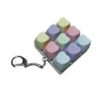 Qectial Porte-clés Clavier à 9 Touches, Jouet à Boutons, Cadeau Portable et Polyvalent, Arc-en-ciel