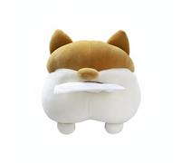 Qectial Porte-mouchoirs Auto Peluche Boîte Mouchoirs Suspendue Distributeur Mouchoirs Voiture Accessoire Habitacle Décoratif Peluche Confortable Rembourrée PP, Corgi