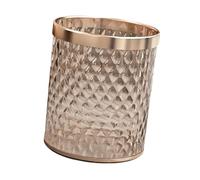 Qectial Poubelle Salle de Bain Presse PP Panier à Déchets Rond Transparent Corbeille Moderne pour Papiers et Ordures Conteneur de Cuisine Fonctionnel Adaptée, Champagne