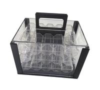 Qectial Présentoir à Jetons, Vitrine, Accessoires de Sport et de Jeu, Acrylique, Portable, Polyvalent, avec Poignée, Porte-jetons, Conteneur de Rangement, avec 6 Boîtes de 43 Mm