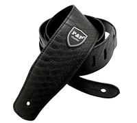Qectial Sangle Guitare Courroie Basse Ceinture Réglable Instrument Accessoire en Cuir PU Remplacement Adaptée pour Amateurs Festivals Cours de Musique, Noir
