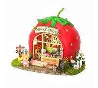 Qectial Scène Industrielle Miniature Maison Boutique Maquette Kit Modélisme Décor Bureau Résine Bois Textile Éclairage LED Chaleureux Convient aux Adolescents, Baie D Ours