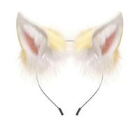 Qectial Serre-Tête Oreilles D'anima Fait Main, Jaune, Blanc Et Rose | Serre-Tête Cosplay, Do, Accessoire, pour Conventions, Festivals